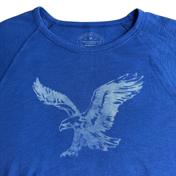 American Eagle Outfitters Graphic Long Sleeve Shirt XXL Athletic Fit Waffle Knit - Picture 1 of 7